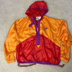 Vintage 90’s Nike Elite Windbreaker Jacket - Orange, Red, Purple Size 6-8